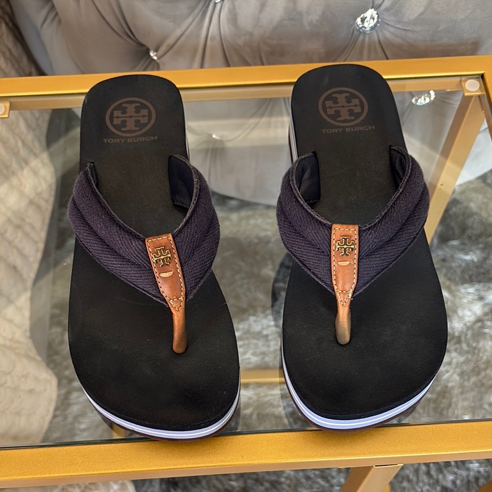 TORY BURCH CANVAS FLIP-FLOP
